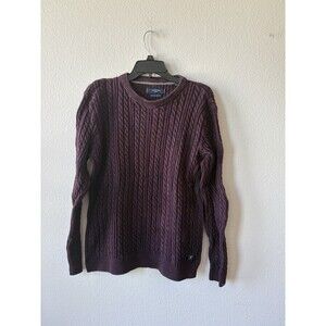 Jack & Jones Cable Knit Maroon Sweater Men's Size Large
